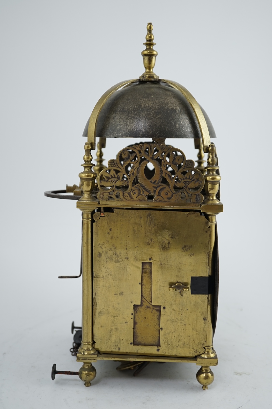 A late 17th century brass lantern clock